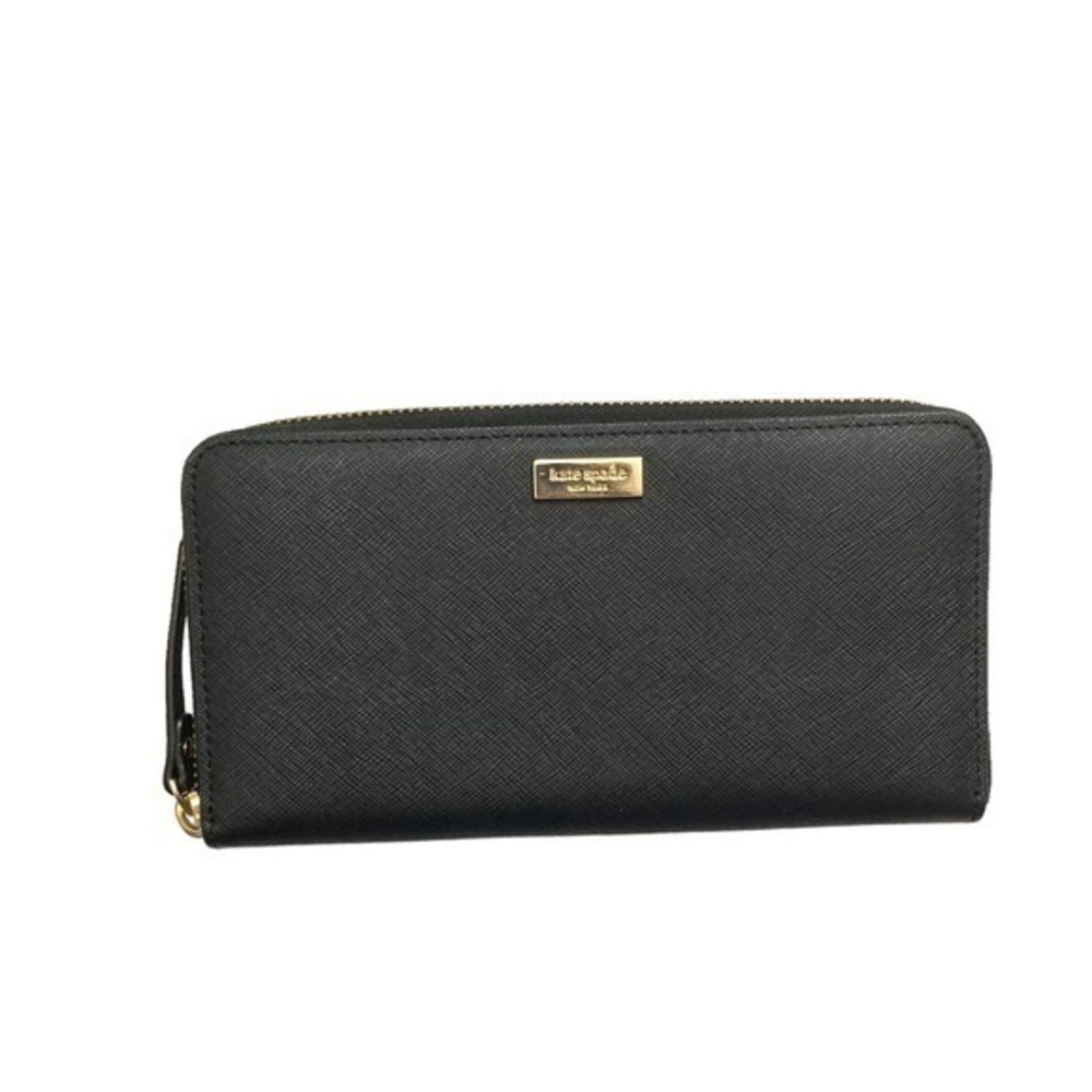 Kate spade black saffiano leather zipper wallet